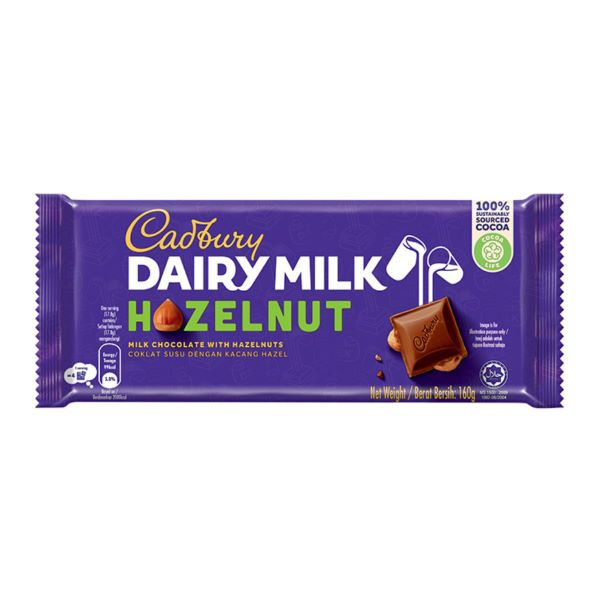 Cadbury Dairy Milk Hazelnut Chocolate Bar cadbury dairy milk hazelnut chocolate bar 160g