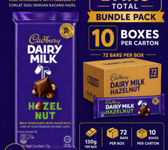Cadbury Dairy Milk Hazelnut Chocolate Bundle Pack 130g (720 Bars – 10 Boxes)